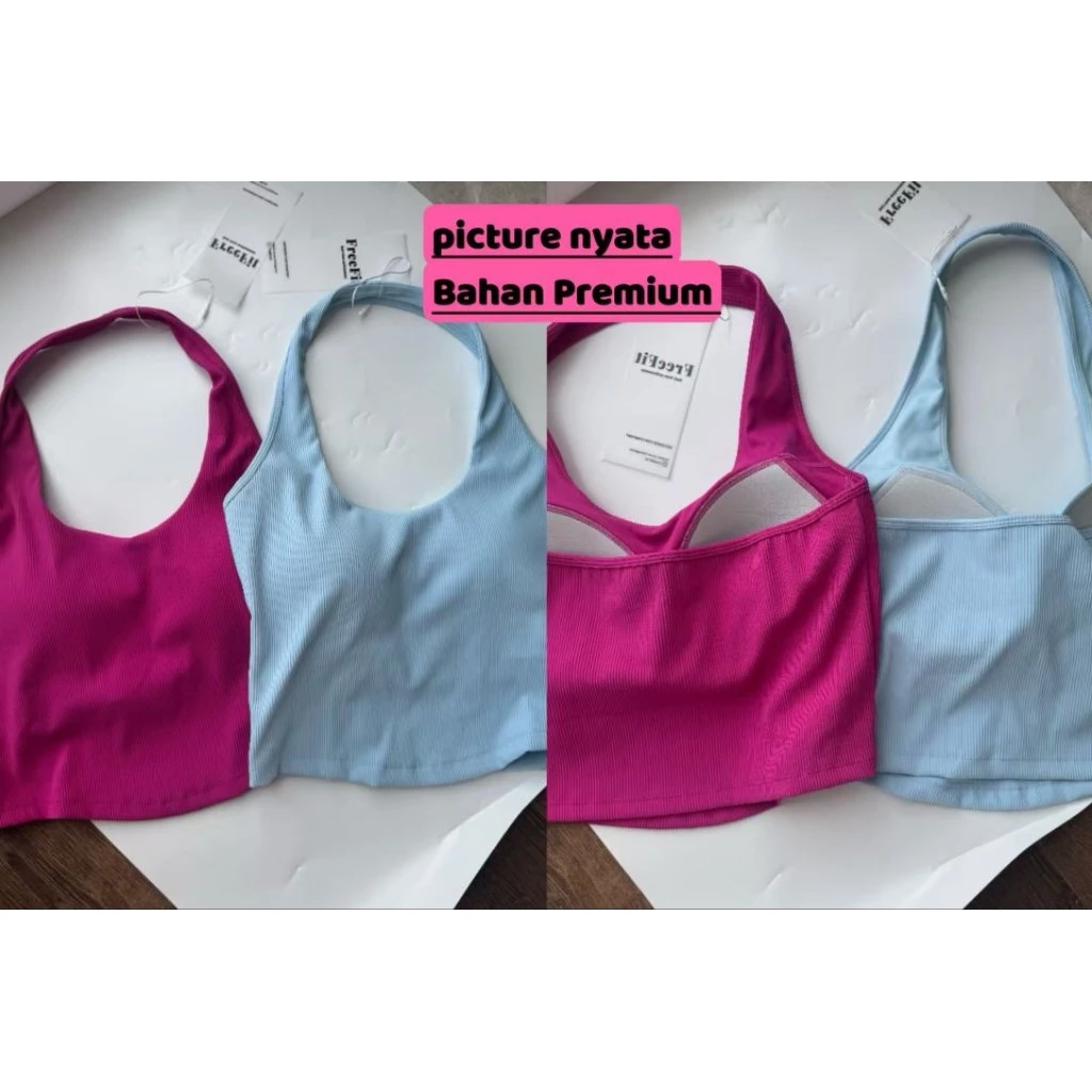 freefit tanktop bra olahraga bra wanita support dada desain leher tali gym pilates tennis vbr003 freefit tanktop bra olahraga bra wanita support dada desain leher tali gym pilates tennis vbr003