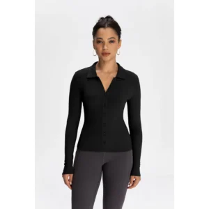 STORE freefit kaos olahraga wanita lengan panjang baju atasan olahraga dengan bra pilates gym ctp006
